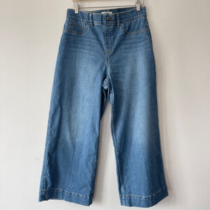 SPANX cropped wide leg jeans pull on large